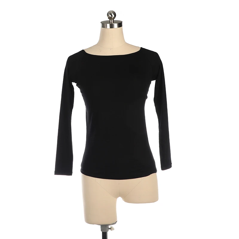 

Women's Adult Training Competition Customized Figure Skating T-shirt Patinaje Ice Gymnastics Modal Long Sleeve