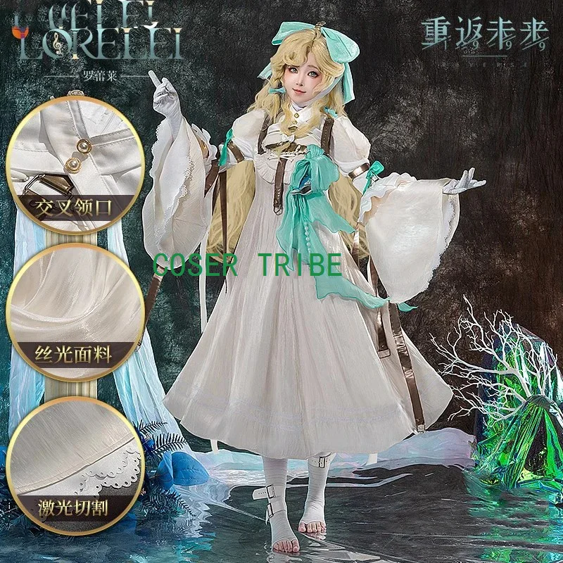 COSER TRIBE-traje de juego Lorelei para mujer, hermoso vestido, uniforme, disfraz de Cosplay, traje de juego de rol para fiesta de Halloween, S-3XL 1999