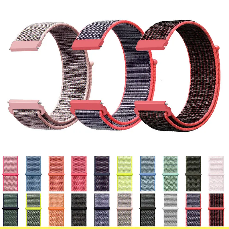 삼성 갤럭시 워치 7/6/5/4/40mm 44mm 4 6 클래식 42 46mm 43 47mm 및 화웨이 워치 4/3용 20mm 22mm 나일론 루프 스트랩