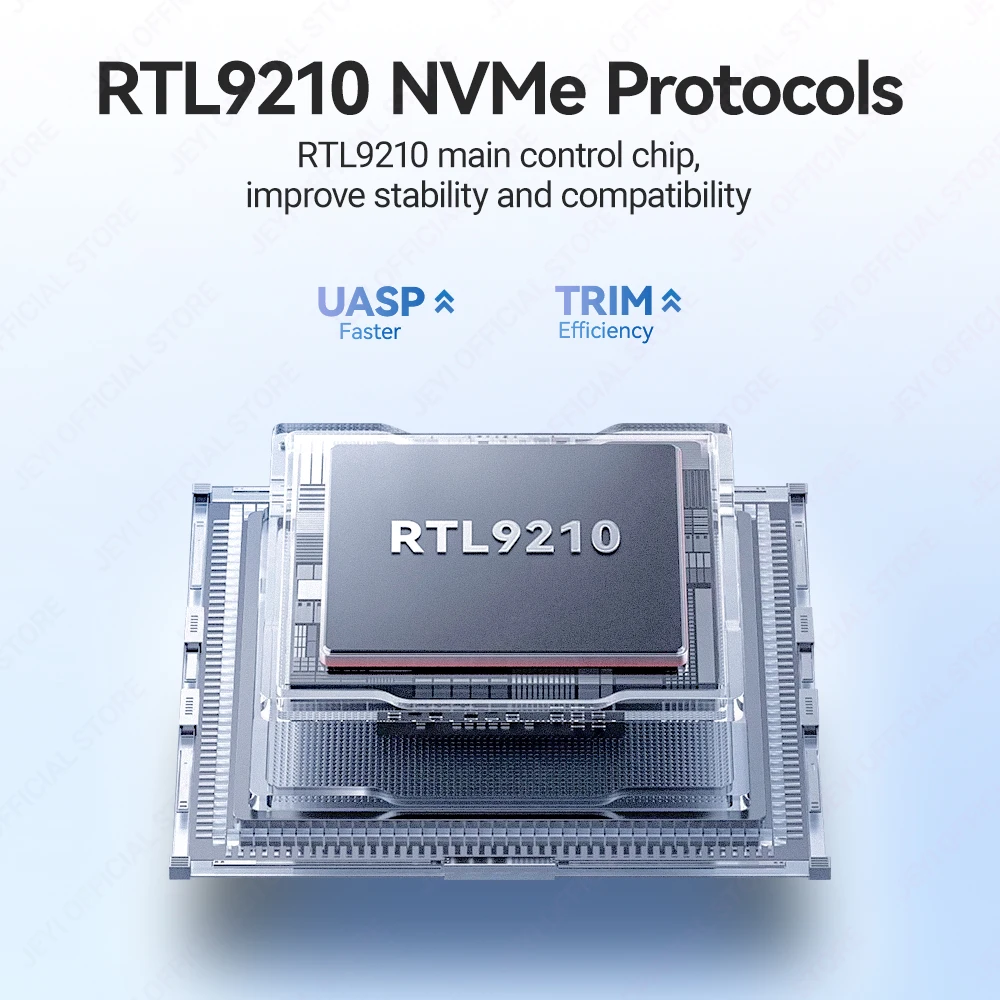 JEYI Installazione senza attrezzi Custodia SSD M.2 NVMe 4TB 2280/60/42 USB3.1 Custodia in lega di alluminio da 10 Gbps per trasferimento dati ad alta velocità