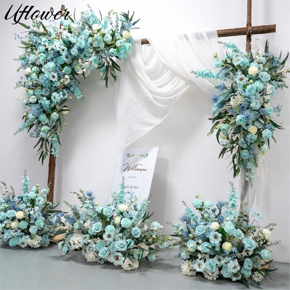 

Uflower Artificial Green Flowers Wedding Decor Welcome Background Floral Art Hanging Flower Row Props Road Leading Flower Ball