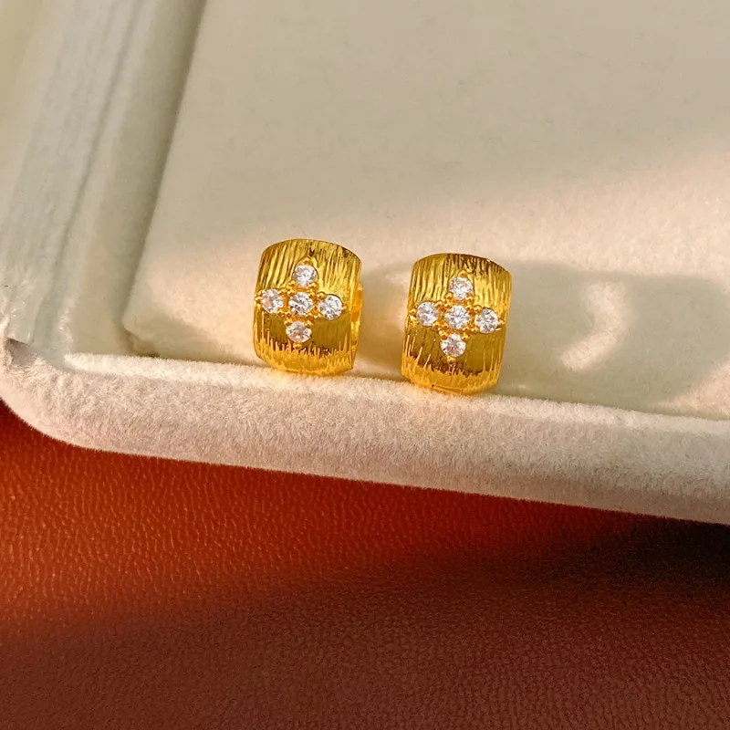 

Vintage Brushed Rhinestone Square Stud Earrings Women Minimalist Fashion Daily Wedding Party Jewelry