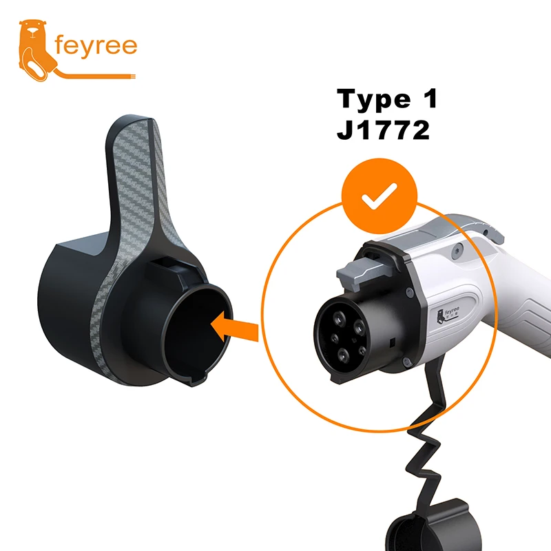 Feyree-Soporte de cargador EV, base de funda para vehículo eléctrico tipo 1, conector J1772, Cable de carga, protección adicional, Wallbox líder