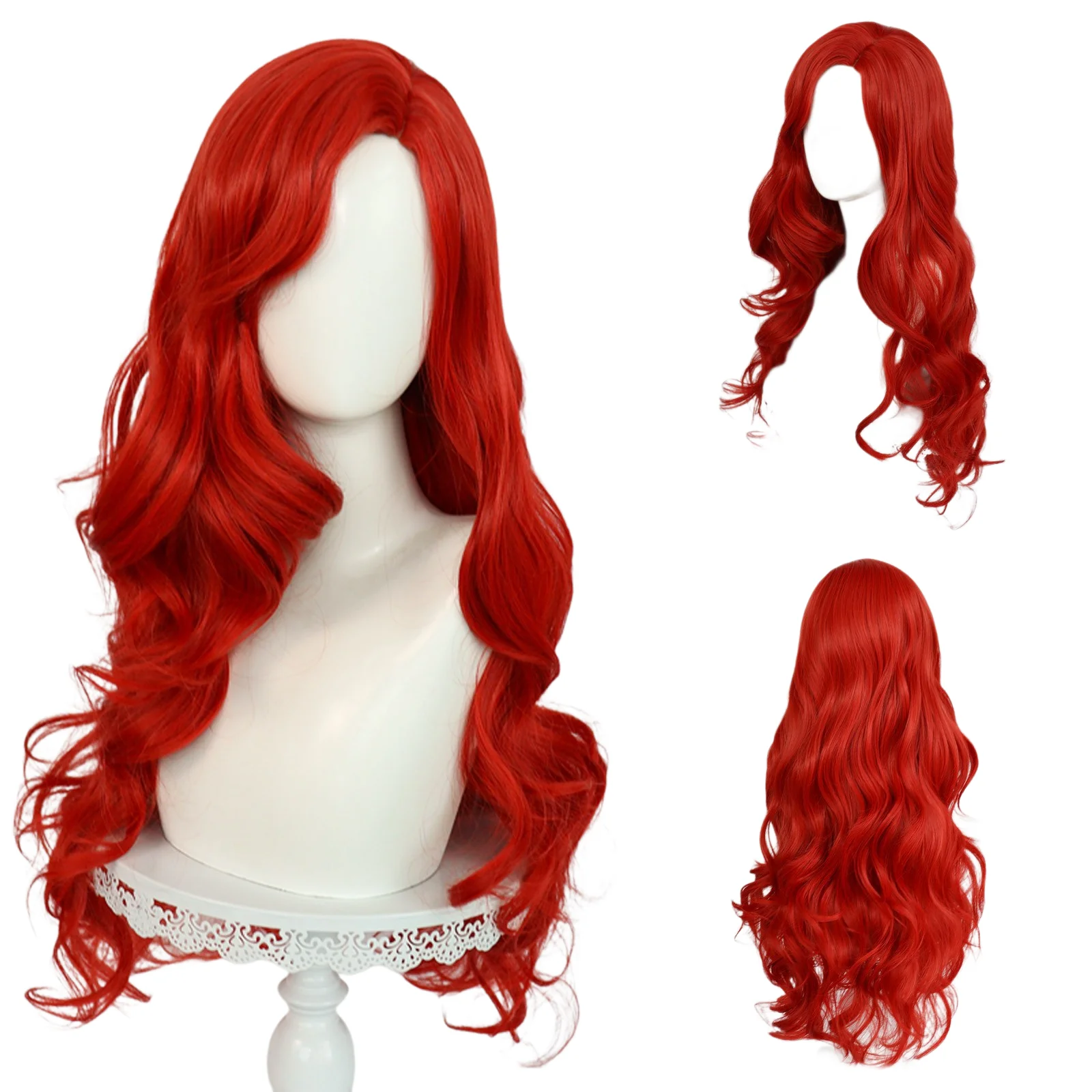 

Anime Teenage Kraken Red Cosplay Wig Red Long Curly Adult Women Girl Heat Resistant Synthetic Halloween Party Costume Props Wigs