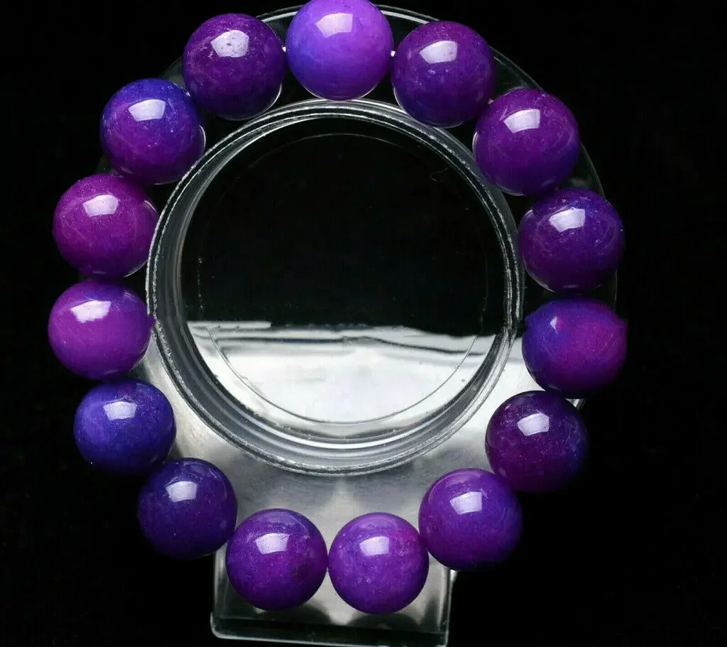 

Natural 12mm Purple Sugilite Gemstone Round Beads Stretchy Bracelet 7.5" AAA+