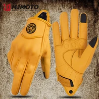 Guantes de motocicleta transpirables, color amarillo, nuevo estilo, guantes de Moto para Motocross, pantalla táctil, a prueba de viento, Unisex, todos los dedos, protección para Motocross