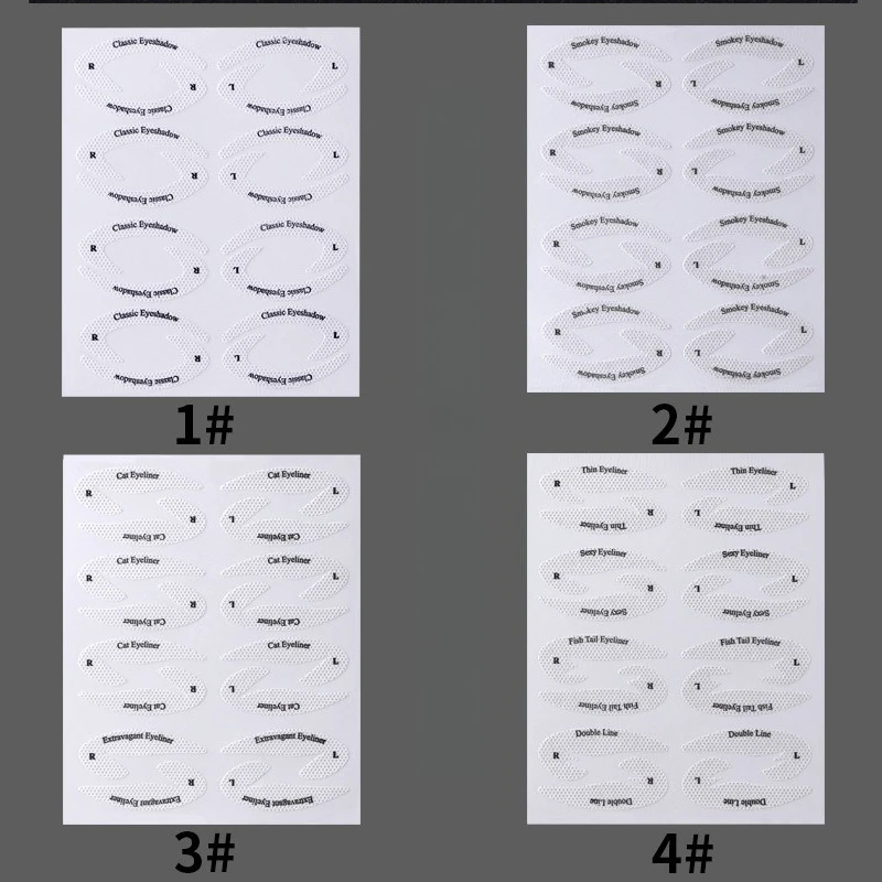Herramienta de plantilla de maquillaje para sombra de ojos, juego de plantillas de maquillaje para ojos, sombra de ojos, plantillas de maquillaje de ojos, herramientas, tarjeta adhesiva