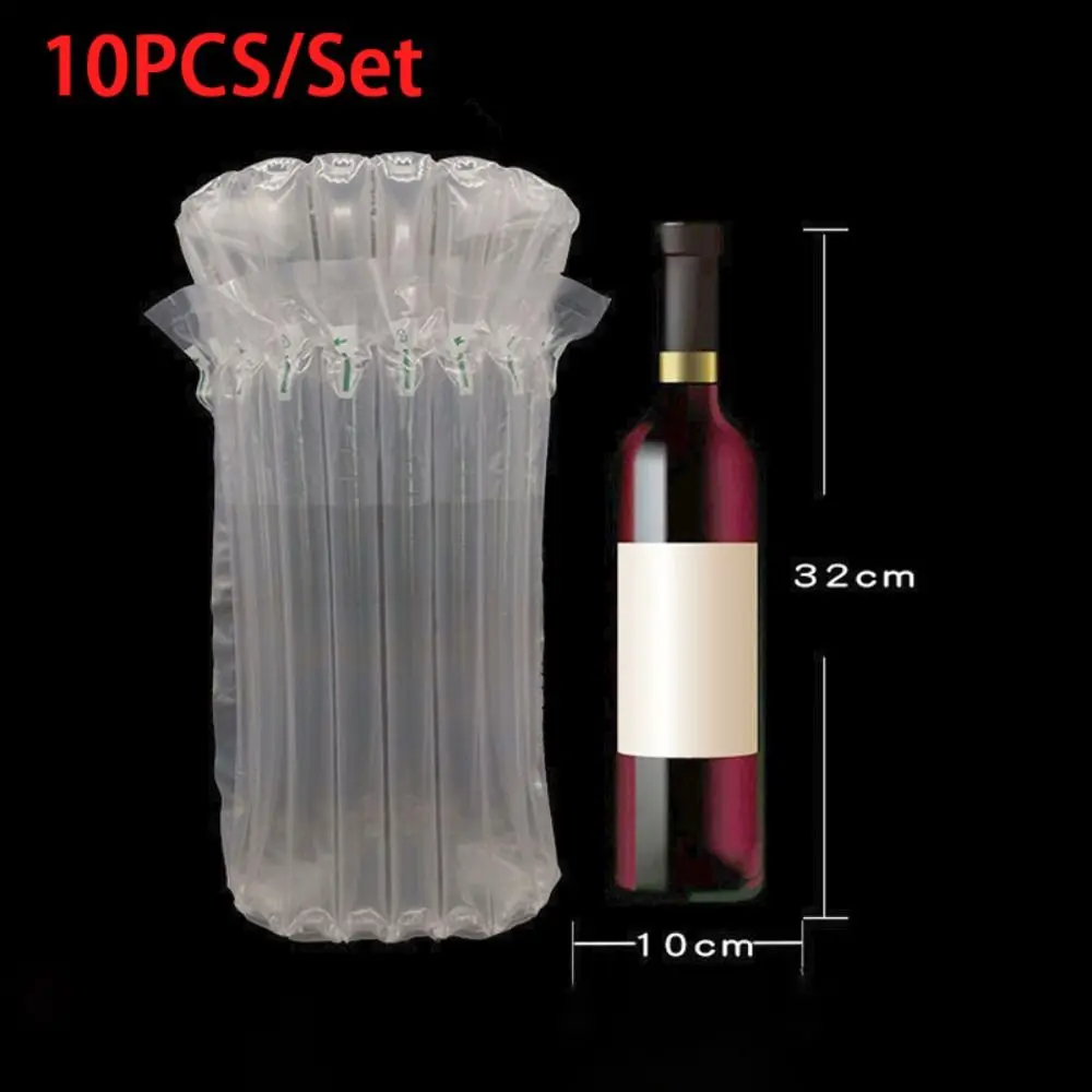 10Pcs/Set Air Column Buffer Bubble Bags Roll Film Protection Beer Glass Bottles Inflatable Packaging Bag Wine Bottle Protector