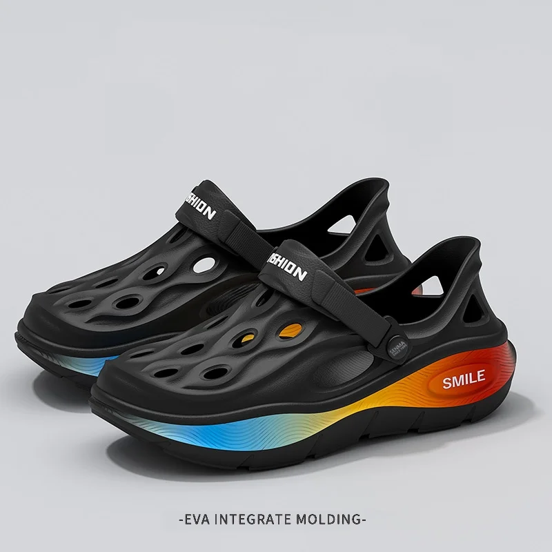

Men Sandals Summer Anti-slip Soft EVA Slippers Male Outdoor Hole Garden Sandals Casual Breathable Comfortable Flat Indoor Shoes