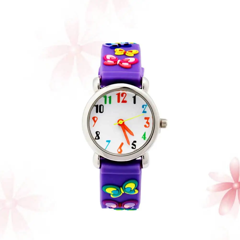 Purple 3D Waterproof Wristwatch Cartoon Pattern Durable Sports Watch Gift Waterproof Watch Wristwatch
