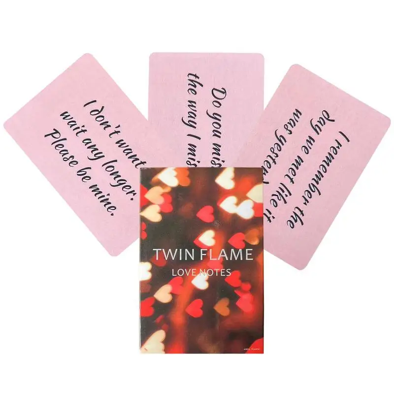 57*89mm Twin Flame Love Notes Pink Color 45 Pcs Oracle Cards Channeled Messages for Love Readings, Soulmate