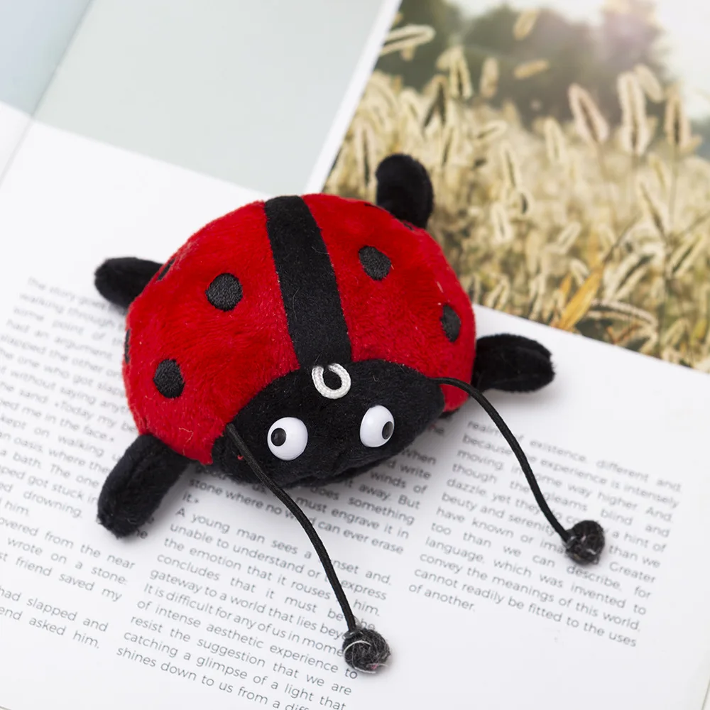 

1Pcs Animal Plushie Keychain Cute Beetle Seven Star Ladybug Plush Doll Pendant Soft Stuffed Small Toy Keyring Key Accessories