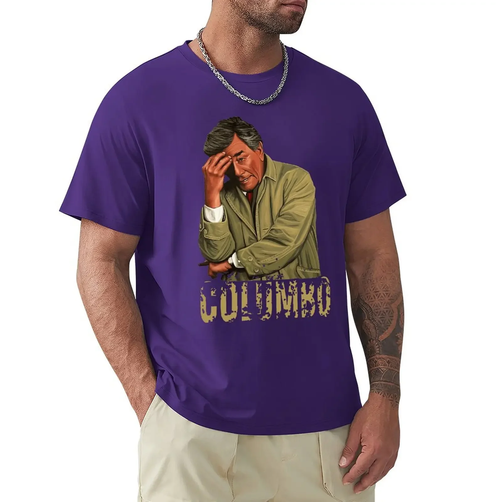 Columbo Retro Peter Falk T Shirt Harajuku Short Sleeve T-shirt 100% Cotton Graphics Tshirt Tops