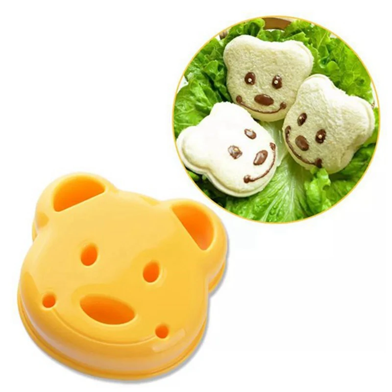 Bear Shape Sandwich Mold Cutter for Kids, Bread Shapers Maker, 5pcs