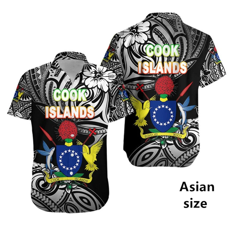 

Hawaiian 3d Print Cook Islands Shirts For Men Women Summer Polynesian Pattern Short Sleeves Lapel Button Shirts Streetwear Tops
