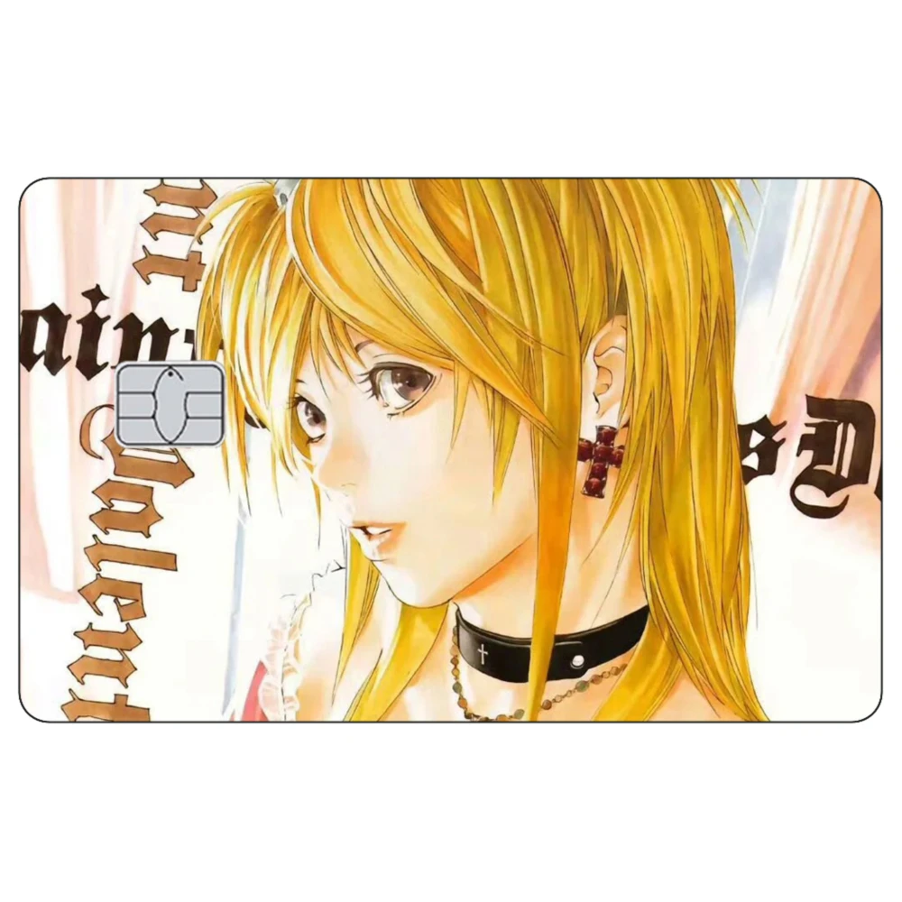 أنيمي مذكرة الموت بطاقة الائتمان الجلد ملصق MisaMisa ملصقات غير لامعة ل Mastercard VISA JCB وغيرها من البطاقات المغناطيسية IC #4