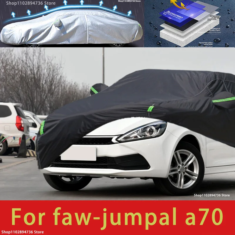 

For Faw Jumpal A70 fit Outdoor Protection Full Car Covers Snow Cover Sunshade Waterproof Dustproof Exterior black car cover