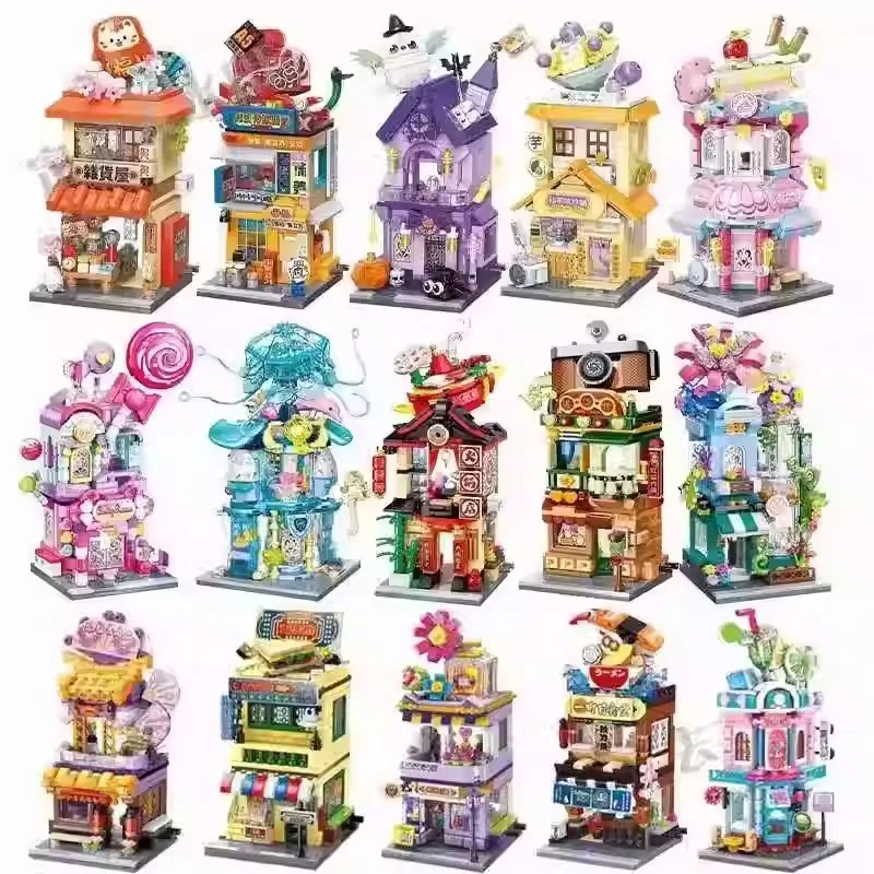 

Конструктор Keeppley: Яркие уличные сцены, мелкие детали, развивающие игрушки-головоломки, настольные украшения, подарки для детей