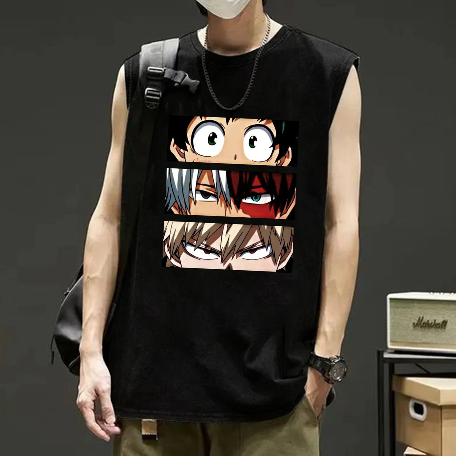 

My Hero Academia Boku No Hero Academia Print Sleeveless T Shirt for Men Anime Streetwear Casual Mlae Clothes Vest Tops Tee