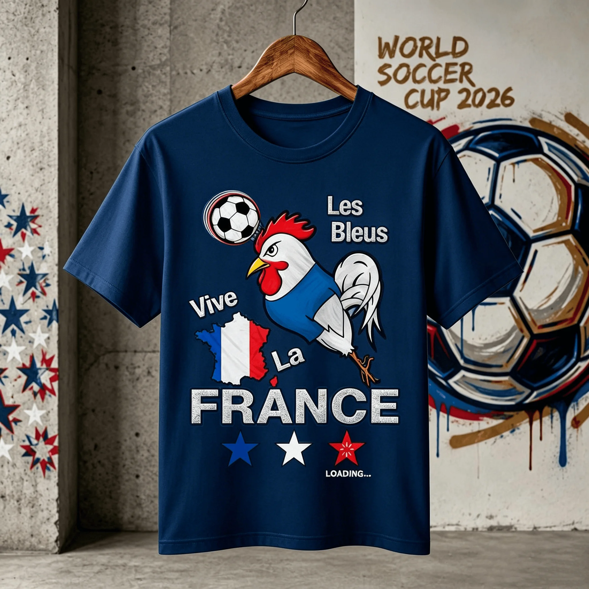 France Soccer Cup T-shirt 2026 Vive France Les Bleus Rooster Football T-shirt 2026 Summer New Men's Women's Cotton T-shirt Y2K view 6