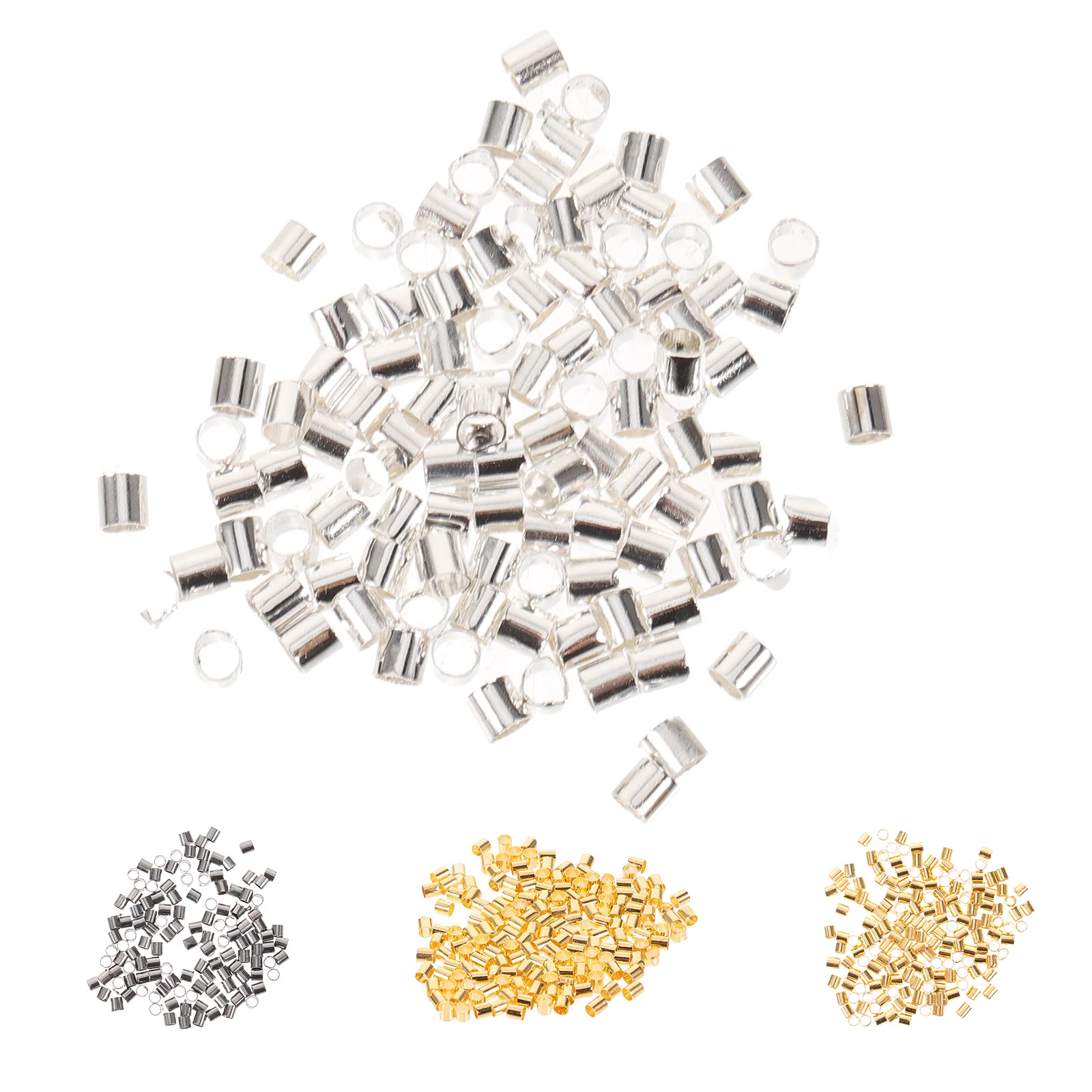 

1000 Pcs Crimp Bead Accessories Beads Tube Jewelry Crimps for Making Crimping Iron Clamps Spacer
