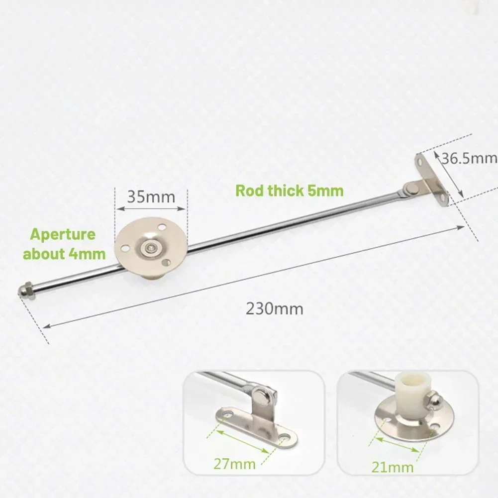 Support Hinges Flat Door Arm 2pcs For Lift Up Stay Hinge Tools Set 230mm Furniture Hardware Silver Wear-resistant