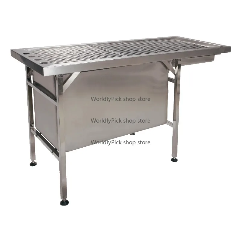 Cost-Effective Bi-Level Stainless Steel Vet Table, Versatile, Instrument for Pet, Hospital, Tub Use