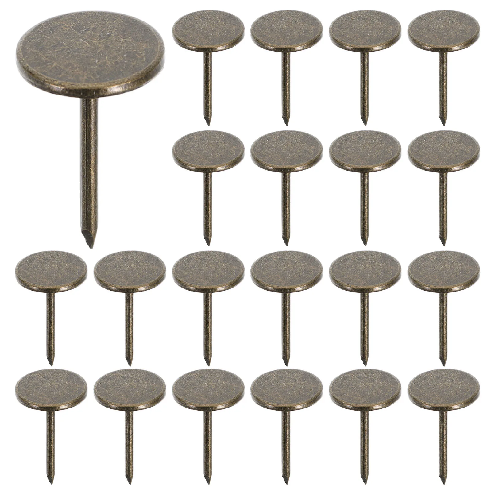 

100Pcs Flat Head Wall Nails Thumb Tacks Decorative Iron Push Pins Small Nails for Hanging Pictures Wallpaper Fixing