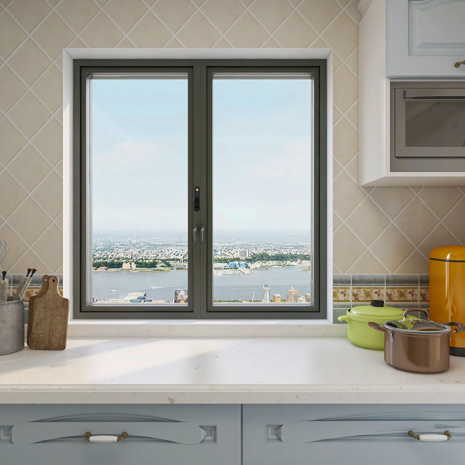 Window Lock Black Stainless Steel Security Hardware Replacement Parts Spring Latch Door Bar Vertical Lock Accessories