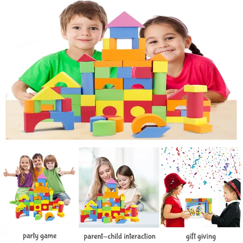 Hot Selling EVA Safe Children Building Brick Block Foam Construction Soft Toy Kid Kids Intelligence Exercise Assembled