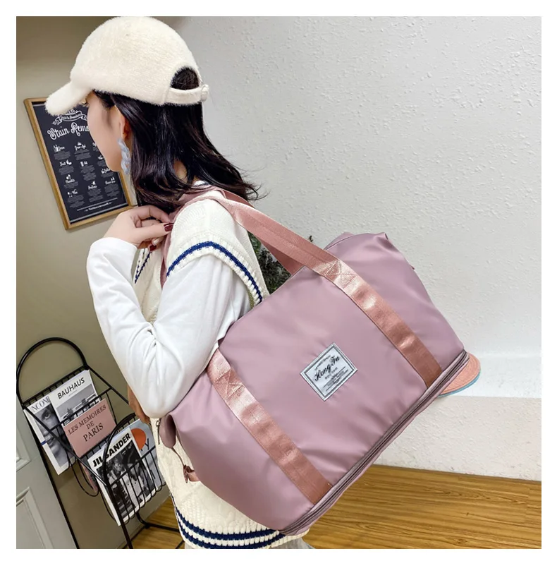UNIXINU Handgepäck-Reisetasche, Nylon, wasserdicht, für Sport, Fitnessstudio, Tragetaschen für Damen, großes Fassungsvermögen, Aufbewahrung von Gepäck, Handtasche – Detail 10