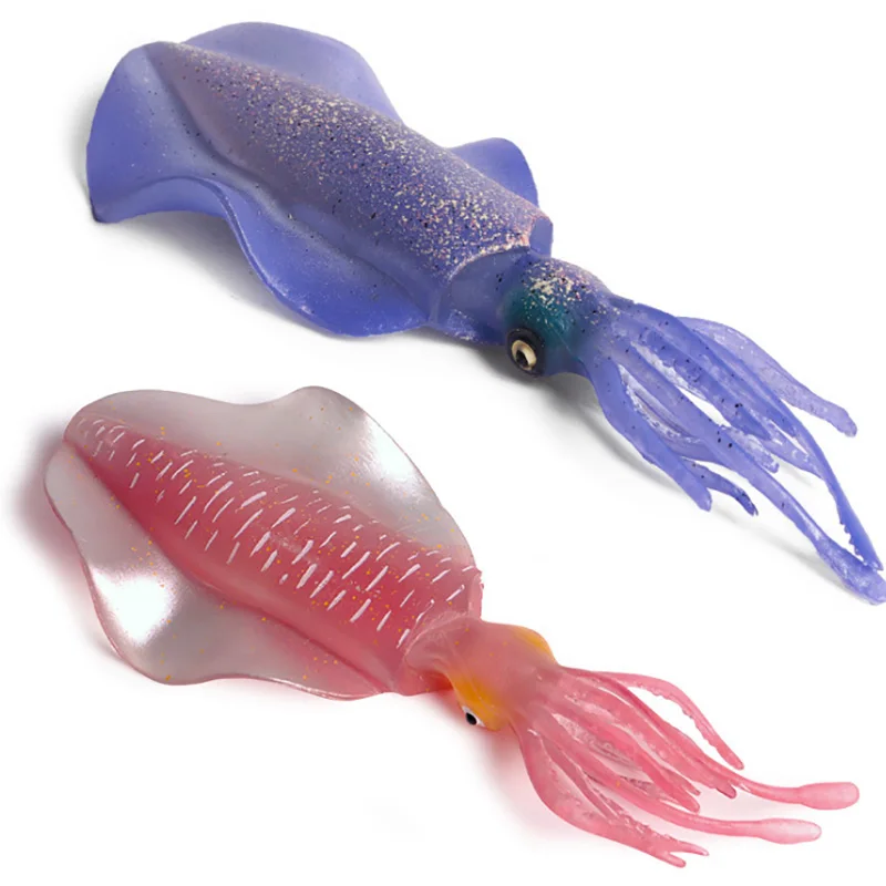 Children\'s Simulation Marine Life Model Squid Animal Figure Collectible Toys Sea Animal Action Figures Kids Plastic Cement Toys