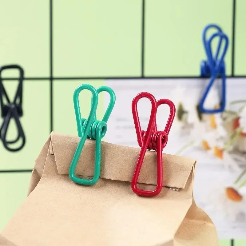 50/1pcs Mini Bag Sealing Clip Portable Colorful Kitchen Food Snack Storage Bag Clips Sealer Metal Clamp Kitchen Organization