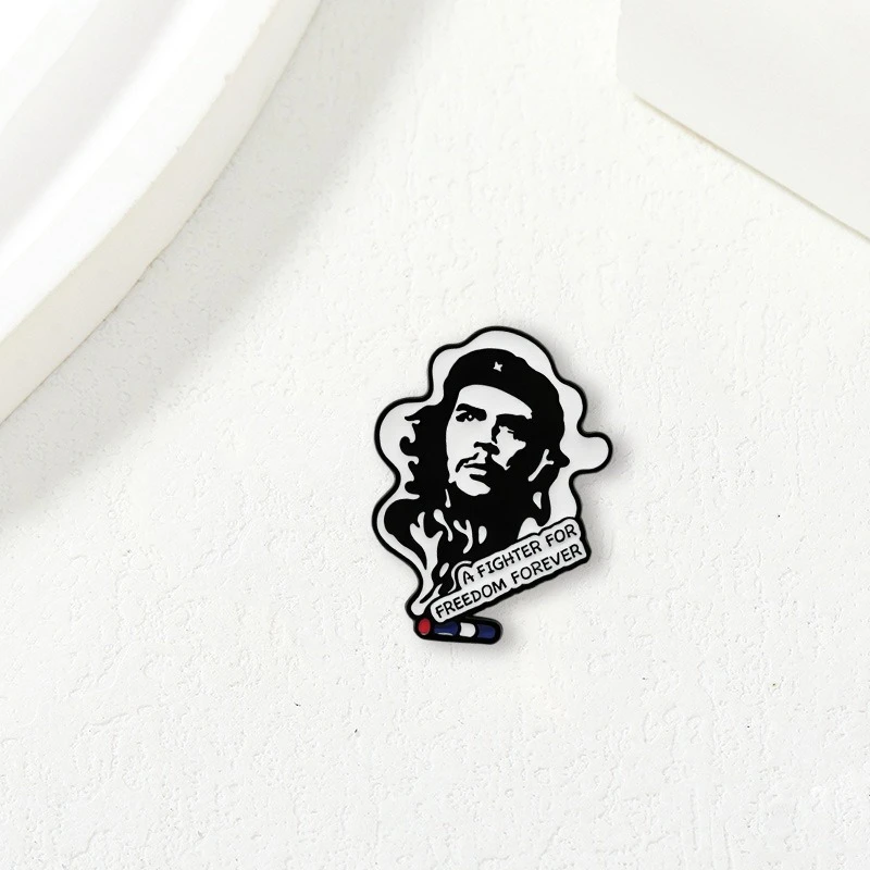 New Inspirational English Che Guevara Brooch Metal Commemorative Badge Pin DIY Clothing Bag Hat Scarf T-shirt Jeans Accessories