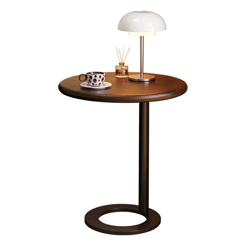 

Деревянный столик с деревянными краями, приставной шкафчик для дивана, приставной столик, журнальный столик для гостиной, новинка 2024 года, креативный круглый кофейный столик в средневековом стиле