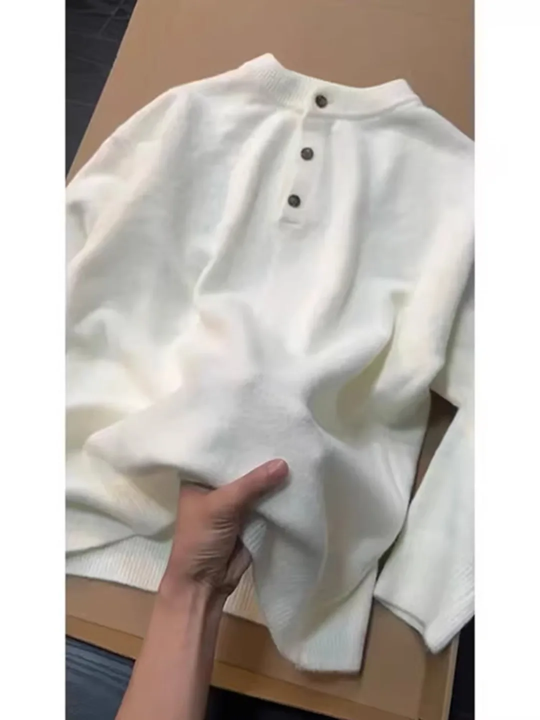 

Cleanfit Thiened Henry Collar Knitwear Men's Sle Lazy Autumn Winter Vintage American Boting irt Soft Comfortable Loo...