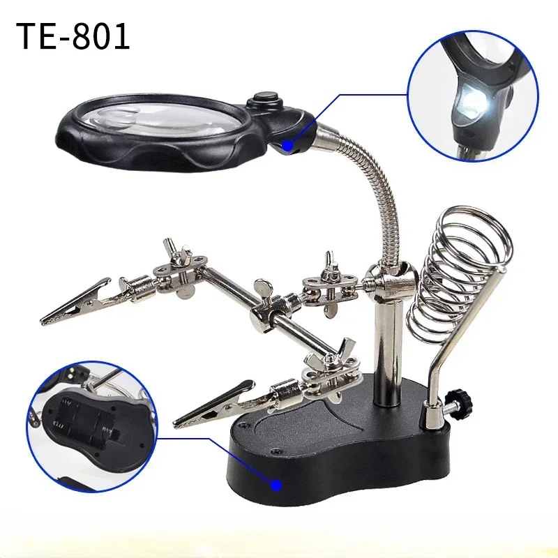 Maintenance Auxiliary Clip LED Magnifying Glass Mobile Phone Main Board Digital Equipment Maintenance Tool Table Hardware Tools