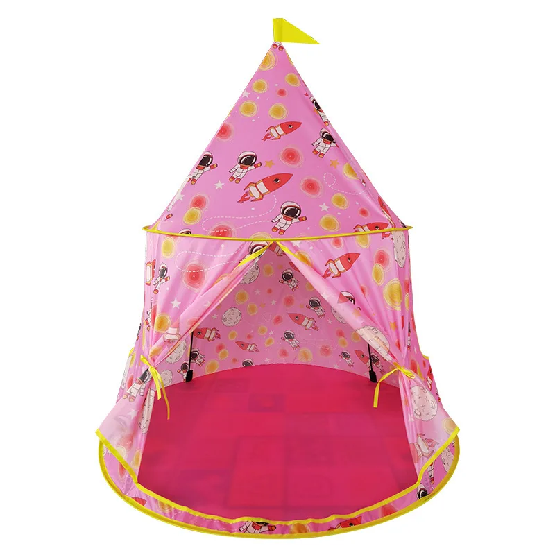 Draagbare opvouwbare tent speelgoed schattige tent baby speelhuis roze prinses prins astronaut tent binnen/buiten baby ballenbad kasteel
