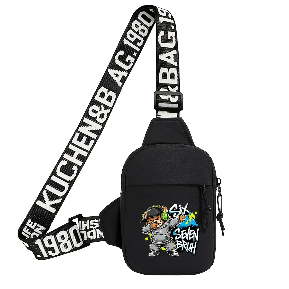 

Универсальная и модная мужская поясная и нагрудная сумка, сумка через плечо, стильная и крутая сумка с принтом плюшевого мишки, сумка для мобильного телефона с принтом 67.