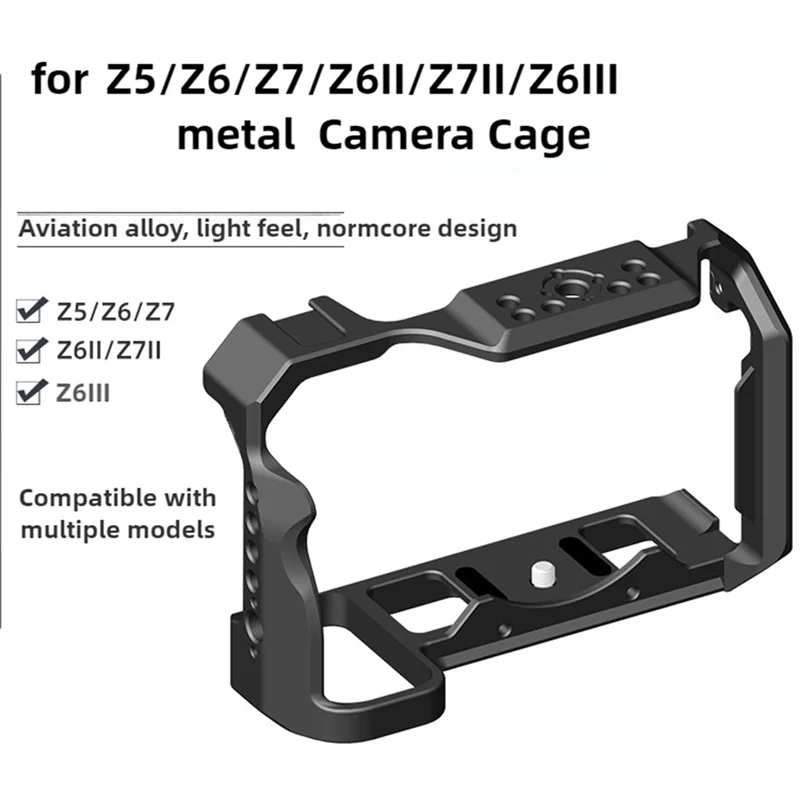 

ABAC-Rig For Nikon Z6III/Z5 Z6/Z7 Z6II/Z7II DSLR Camera Cage Aluminum Alloy Cold Shoe Mount,1/4 3/8 Inch Screw Holes