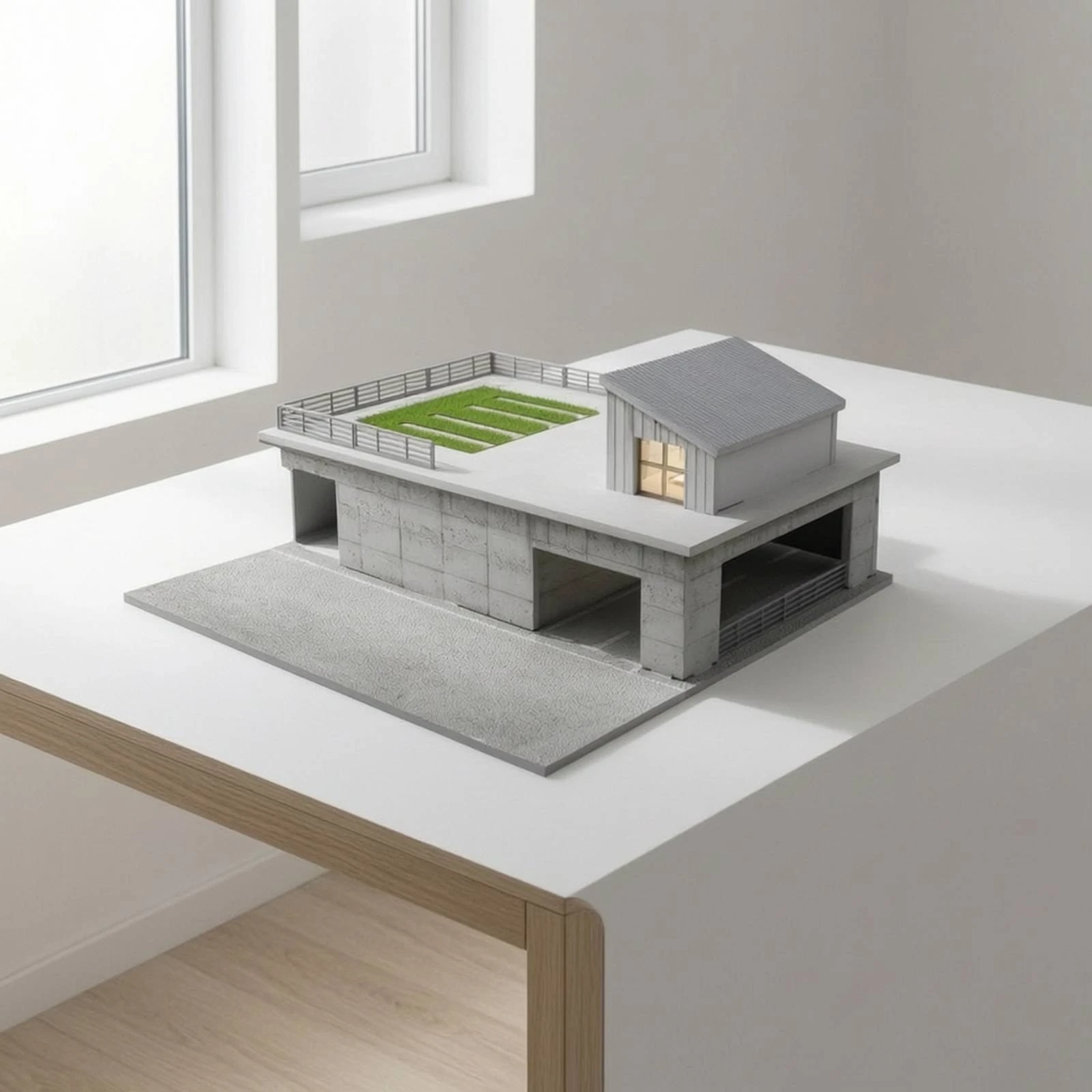 Sunroom Model Miniature Building Model with Terrace Diorama Modern Simple for Hobbyists, Display