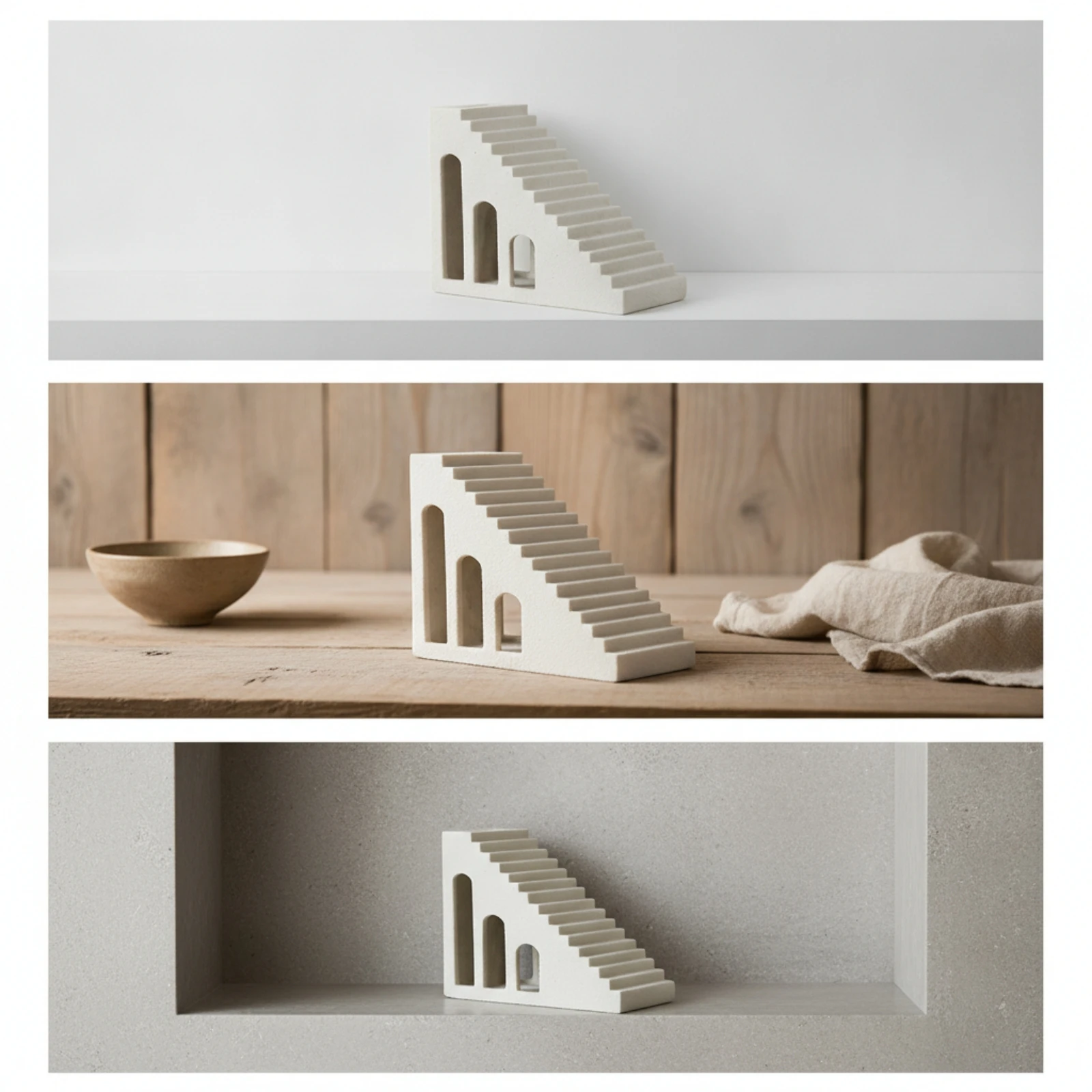 Architectural Sculpture Minimalist Staircase Sculpture Architectural Statue Abstract Figurine Geometric for Minimalists