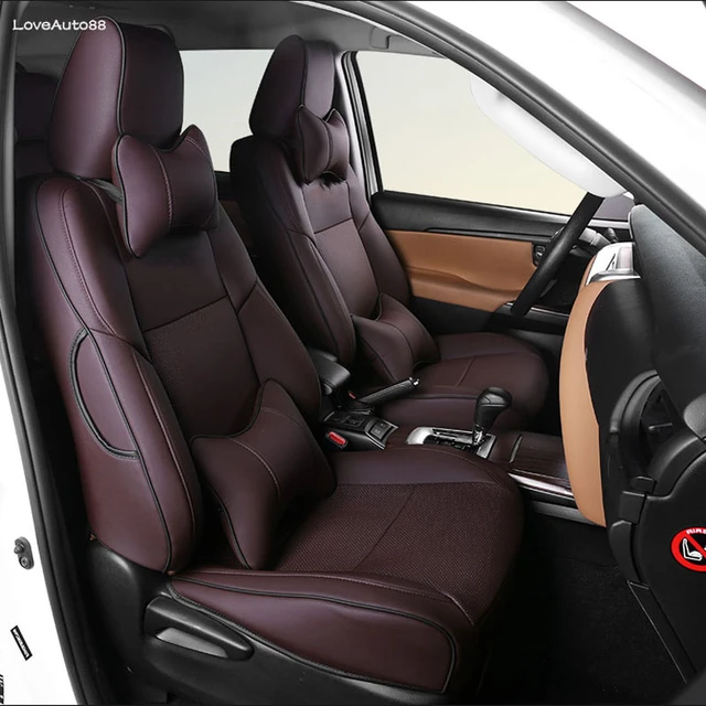 for Toyota Fortuner 2016 2017 2018 2019 2020 Full Surround Seat Cushion Leather Seat Cover Front Rear Row Four Seasons Cover AliExpress
