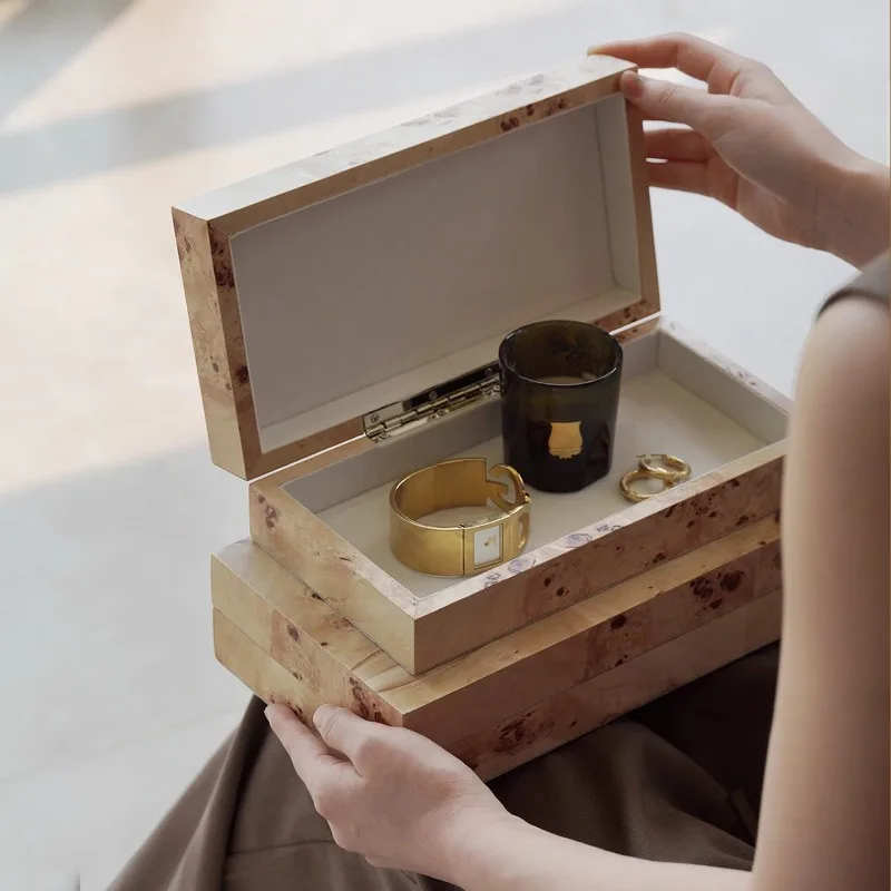 Tree Bark Jewelry Box Retro Ring Bracelets Display Storage Boxes Dressing Table Jewellery Organizer Women Small Things Storage