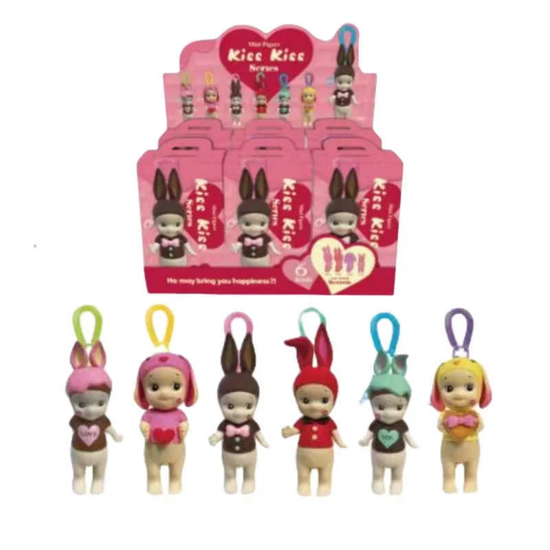 Sonny Angel Kuss Kuss Schlüsselbund Serie Blind Box Schlüssel Schnalle Anhänger Puppe Mystery Boxs Rucksack Dekor Ornamente Spielzeug Kind Geschenke