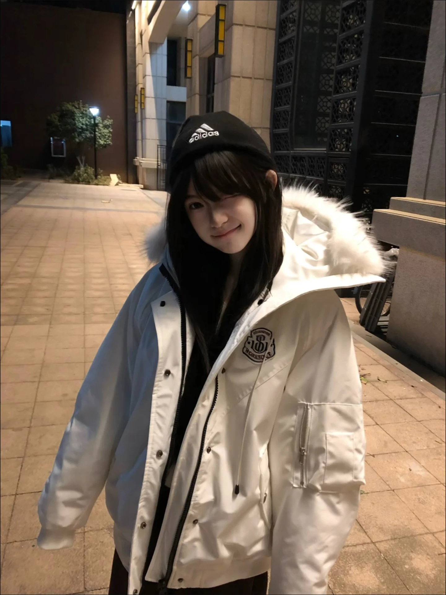 

Korean Sle Thiened Hooded Cotton Jaet for Men Winter Warm Coat with Fur Collar Couple Outfits Loose Fit Youth Faion