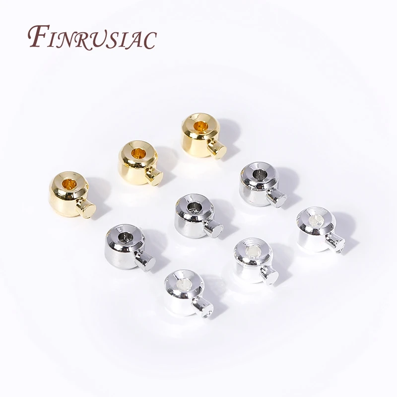 18K Gold Plated Lamps For Jewelry,Crimps Beads For DIY Jewelry Making,Crimp End Beads Accessories,DIY Bracelets Findings