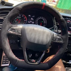 Suede Braid Car Steering Wheel Cover For Seat Leon Cupra R Leon ST Cupra Leon ST Cupra Ateca Cupra Ateca FR Car Accessories