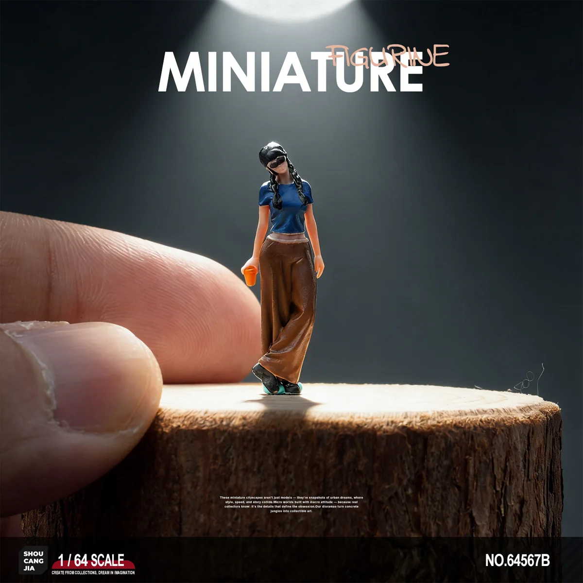 1:64 Scale Drinkhold Tilthead Female Figurine Resin Mini Doll Diorama Accessory 3D Print Hand Painted Macro Photography Prop
