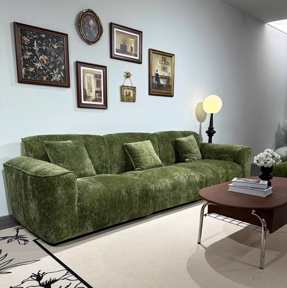

Narrow Minimalist Living Room Sofas Green Designer Japanese Modern Living Room Sofas 2 Seater Divano Soggiorno Home Furniture